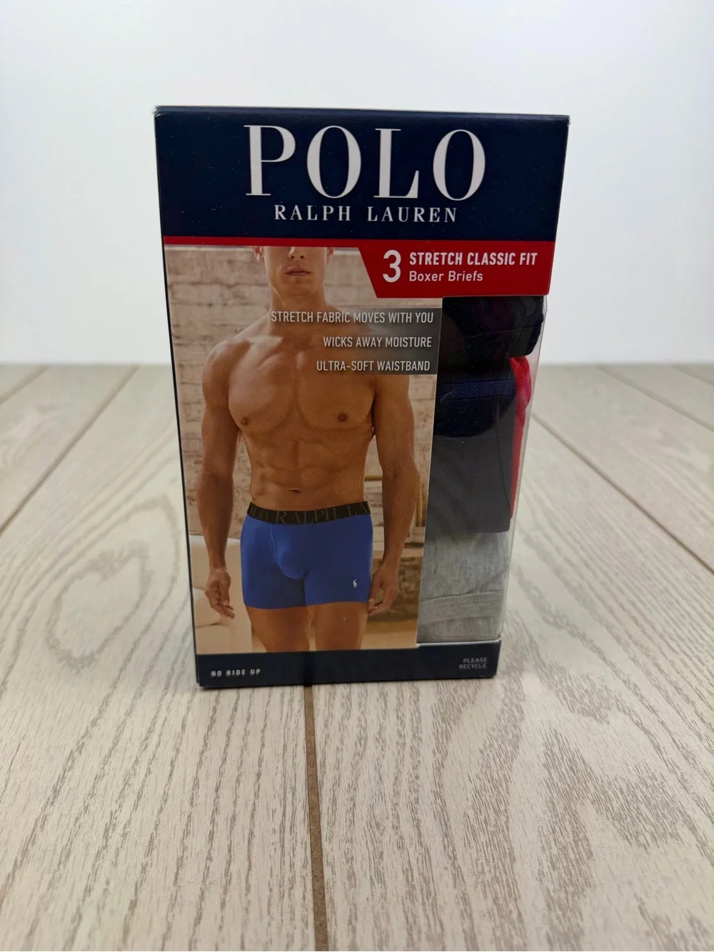 Polo Ralph Lauren Men's 3 Pack Stretch Classic Fit Boxer Briefs LRG Multi $45